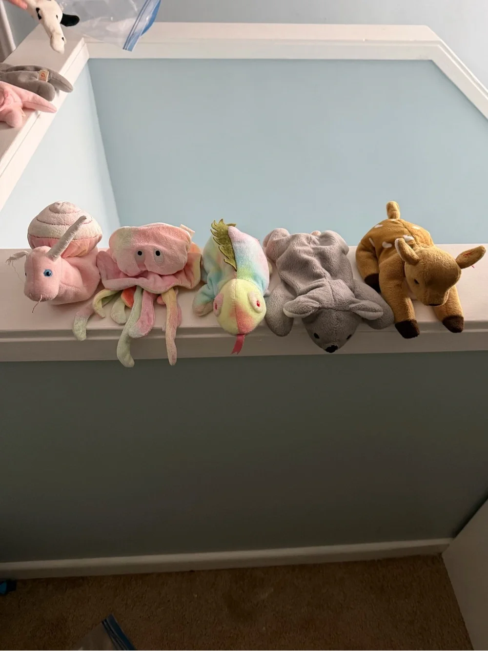 Ty Beanie Babies Lot - Swerl, Goochy, Iggy, Mel, and Whisper